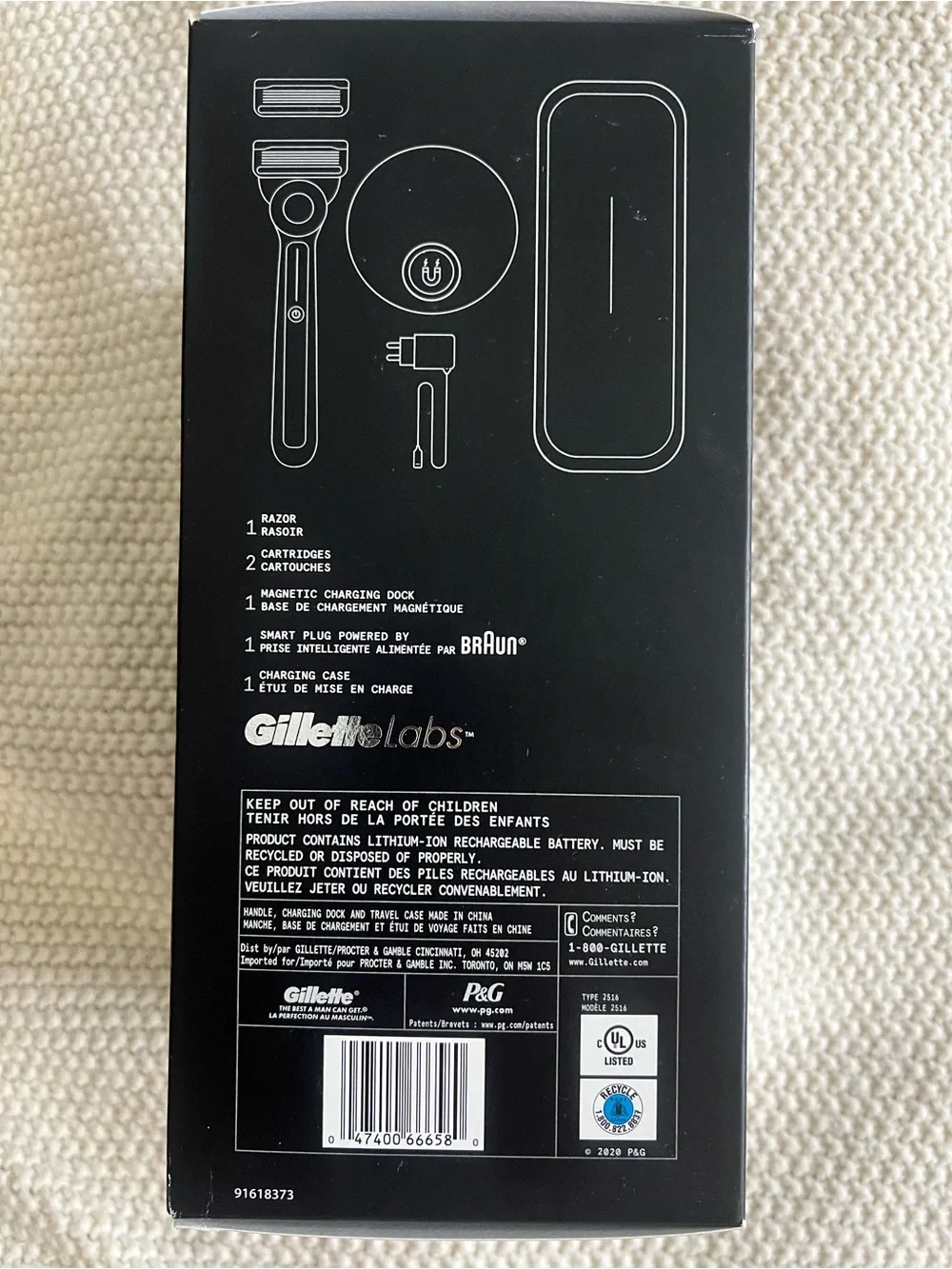 Gillette Labs Heated Razor with Charging Dock - Black & Orange Accent